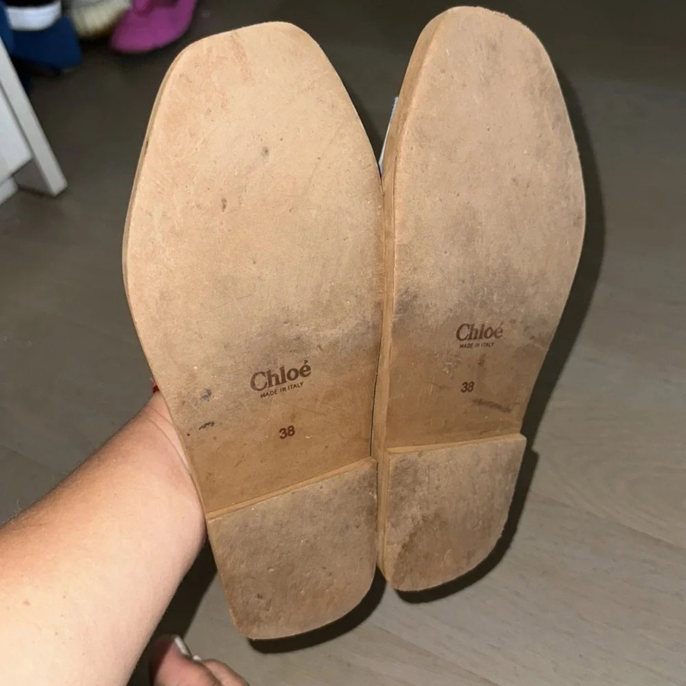 Chloe Woody slides - graceful blue size 38
